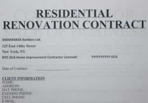 Renovation Contracts, Home Improvement Contracts & Construction Contracts